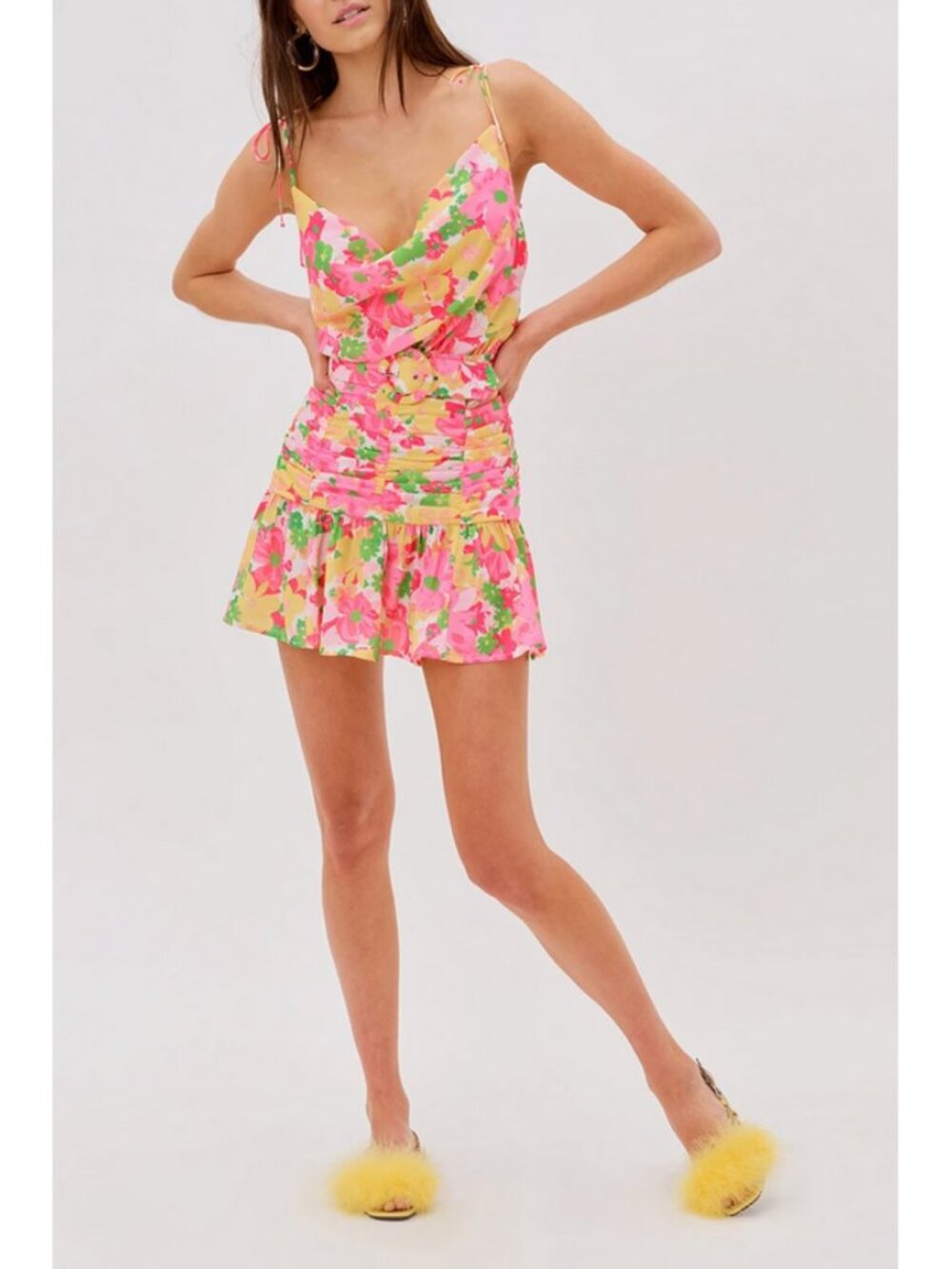 For Love & Lemons Sz. S NWT Pink Multi Miranda Mini Dress